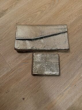 Vintage Rauf & Co Metallic Silver Clutch Wallet Set - Women Bags